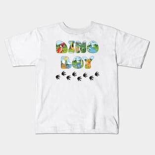 DINO BOY - cute dinosaur shaped letters Kids T-Shirt